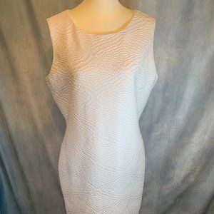 CALVIN KLEIN SZ 12 WHITE BELOW THE KNEE DRESS